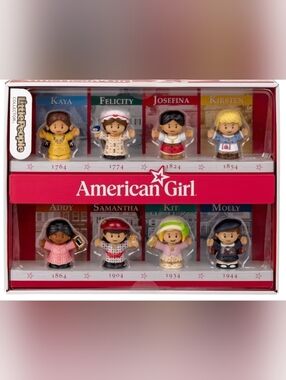 American Girl Little People Historical Figures Set - Yellow Pink Blue Red